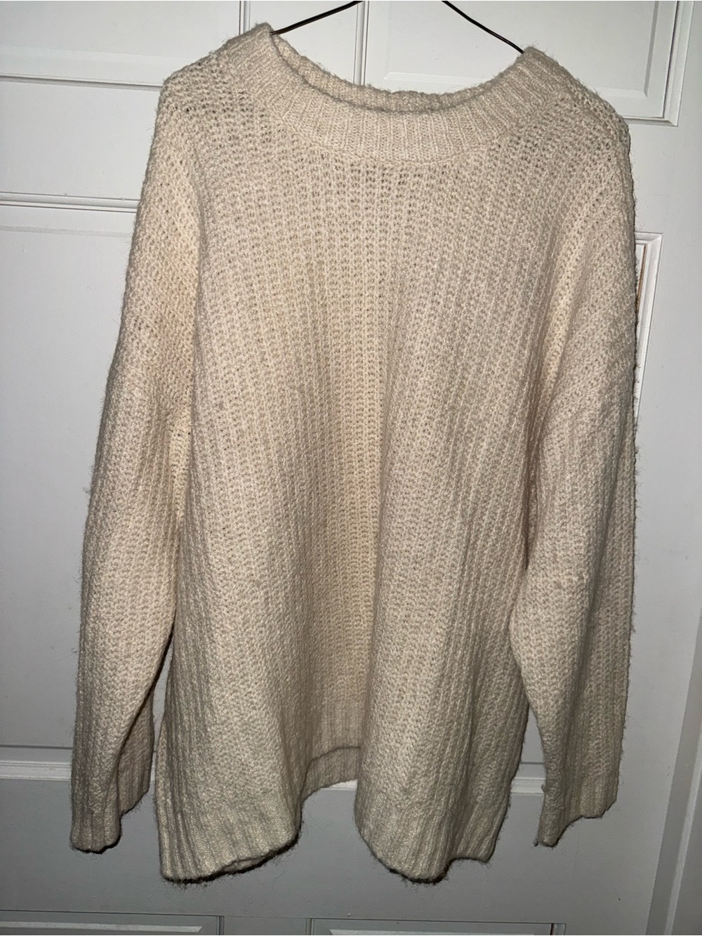 a.n.a Cream Crewneck Knit Sweater
